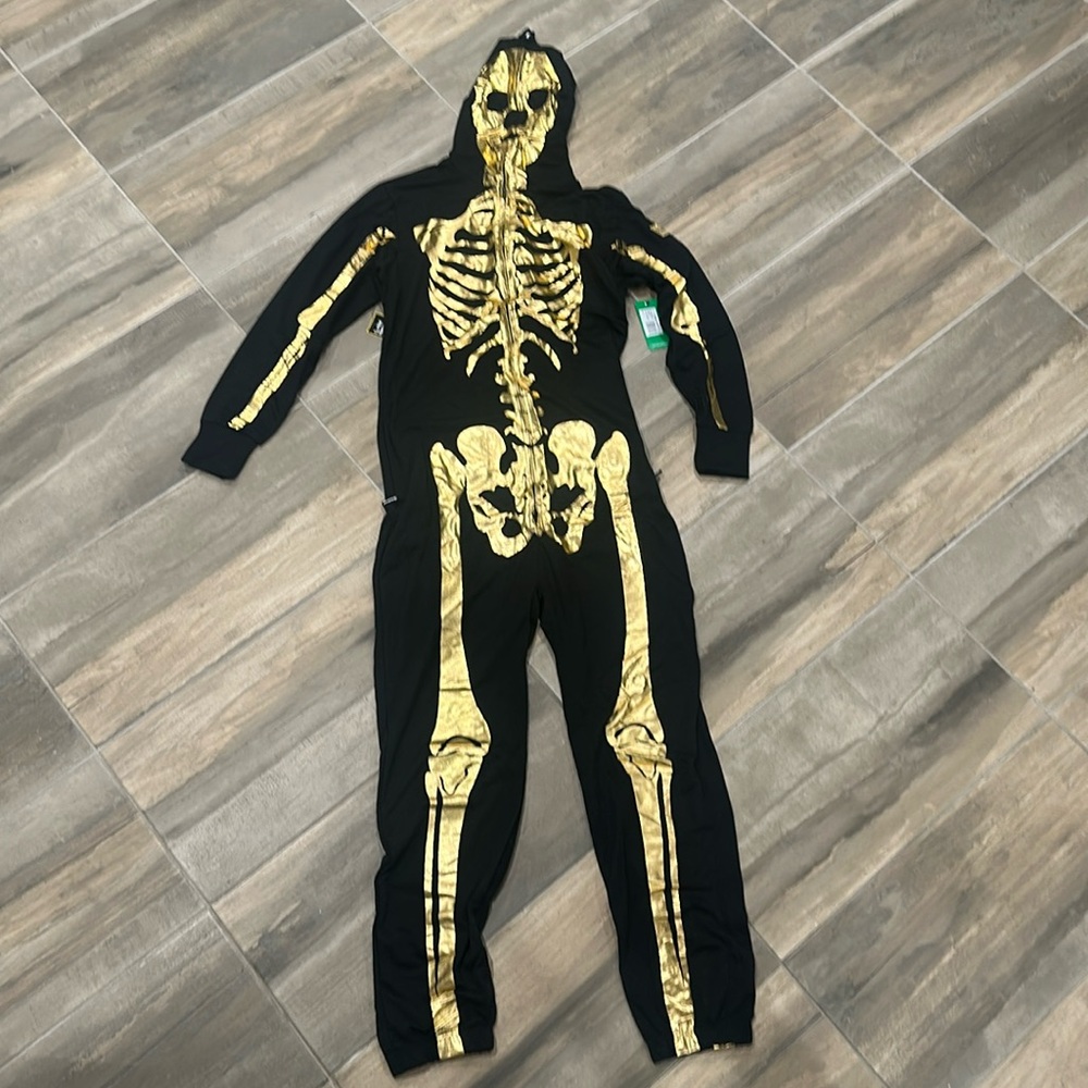 NWT Tipsy Elves Skeleton Jumpsuit Unisex Size S Halloween Costume